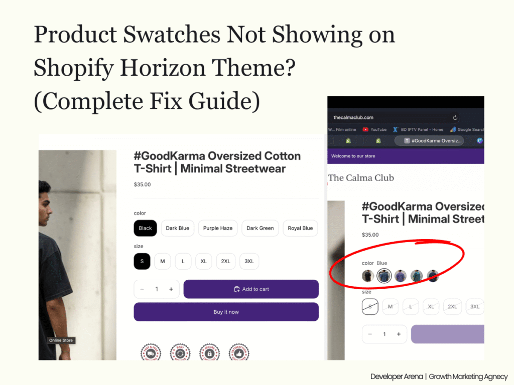Color or Image Swatches Not Showing on Shopify Horizon Theme